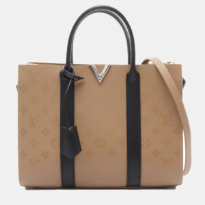 Louis Vuitton Beige and Black Monogram Canvas Very MM Tote Bag