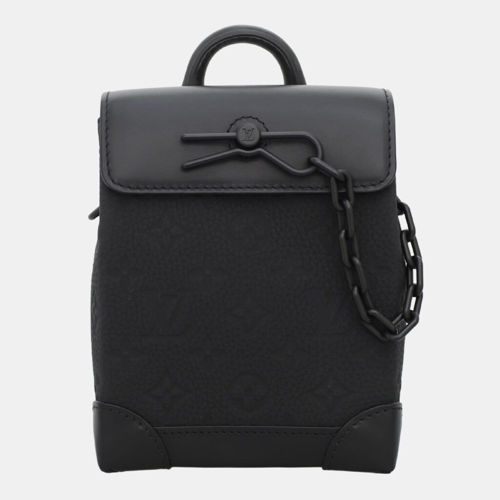 luxury-women-louis-vuitton-used-handbags-p1147315-003 Louis Vuitton Black Taurillon Leather Monogram Nano Steamer Bag