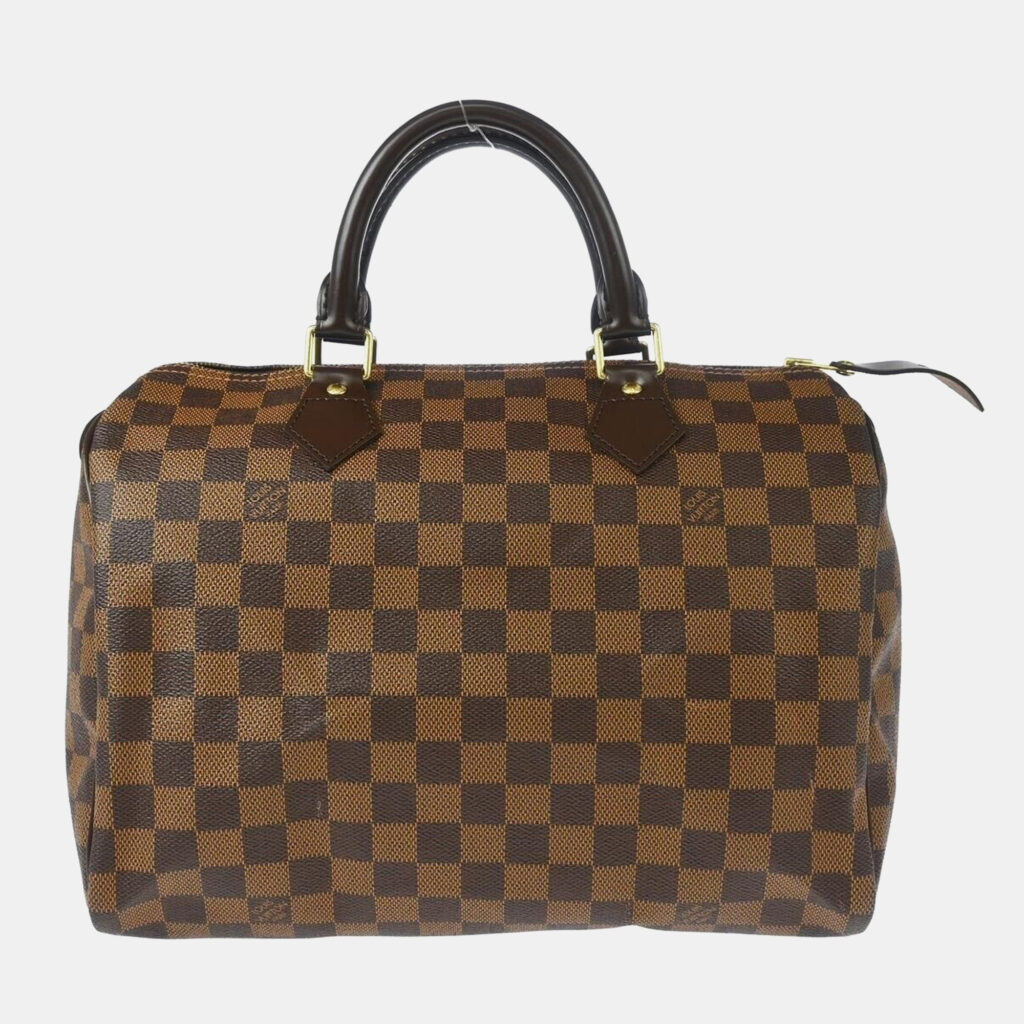 luxury-women-louis-vuitton-used-handbags-p1149022-001 Louis Vuitton Brown Damier Ebene Speedy 30 Handbag
