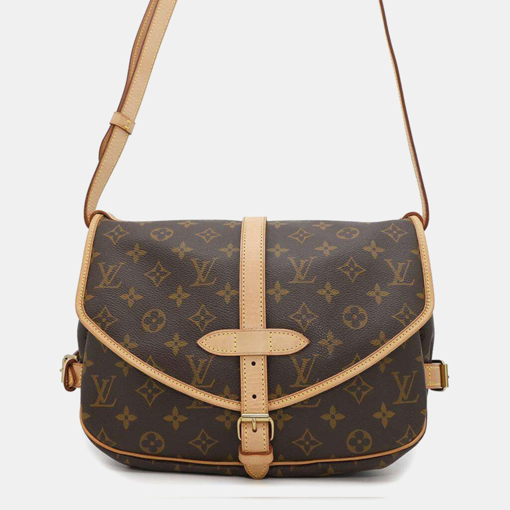 luxury-women-louis-vuitton-used-handbags-p1150387-003 Louis Vuitton Brown Monogram Canvas Saumur 30 Shoulder Bag