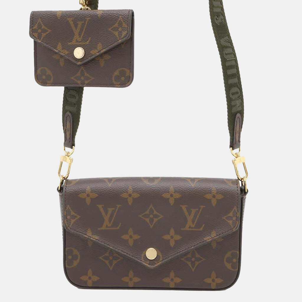 luxury-women-louis-vuitton-used-handbags-p1150528-017 Louis Vuitton Green Monogram Multi Pochette Shoulder Bag