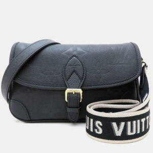 Louis Vuitton Noir Leather Monogram Empreinte Diane Shoulder Bag