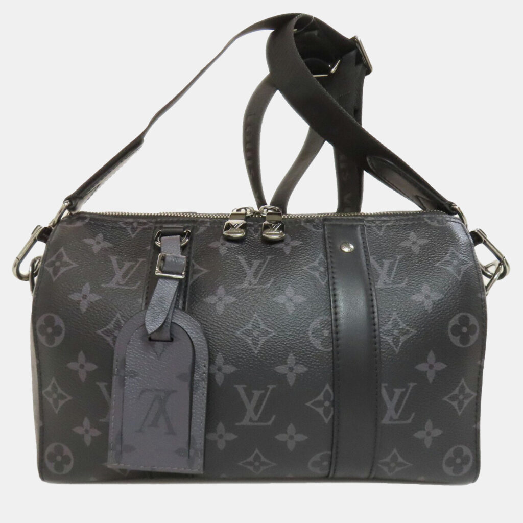 luxury-women-louis-vuitton-used-handbags-p1150754-017 Louis Vuitton Noir Monogram Canvas City Keepall Bag