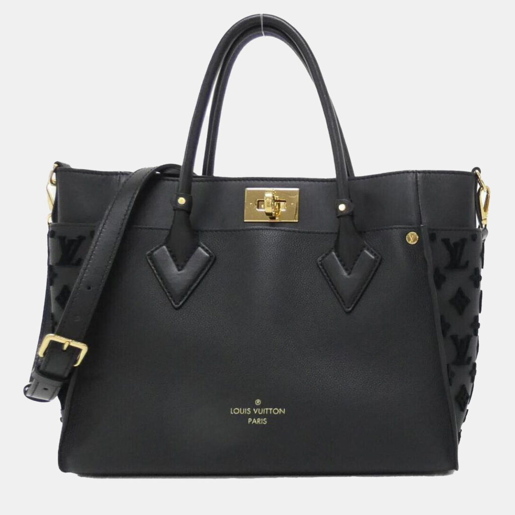 luxury-women-louis-vuitton-used-handbags-p1150774-002 Louis Vuitton Black Monogram Leather On My Side MM Handbag
