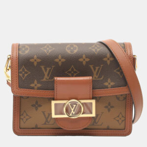 Louis Vuitton Brown Beige Monogram Reverse Canvas Dauphine Mini Shoulder Bag