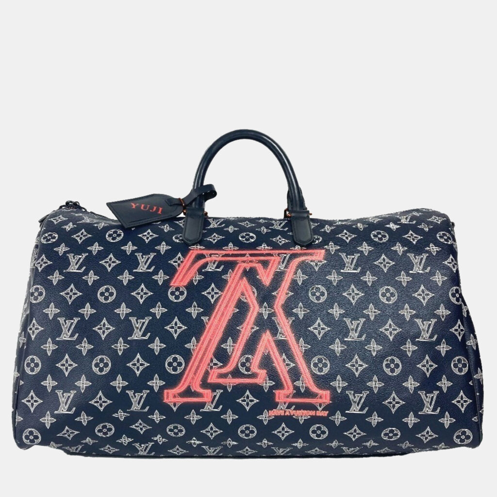 Louis Vuitton Navy Monogram Canvas Ink Upside Down Keepall Bandouliere 50 Travel Bag