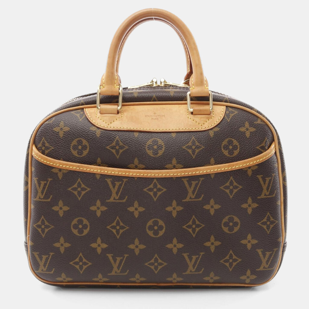 luxury-women-louis-vuitton-used-handbags-p1151592-001 Louis Vuitton Brown Monogram Canvas Trouville Handbag