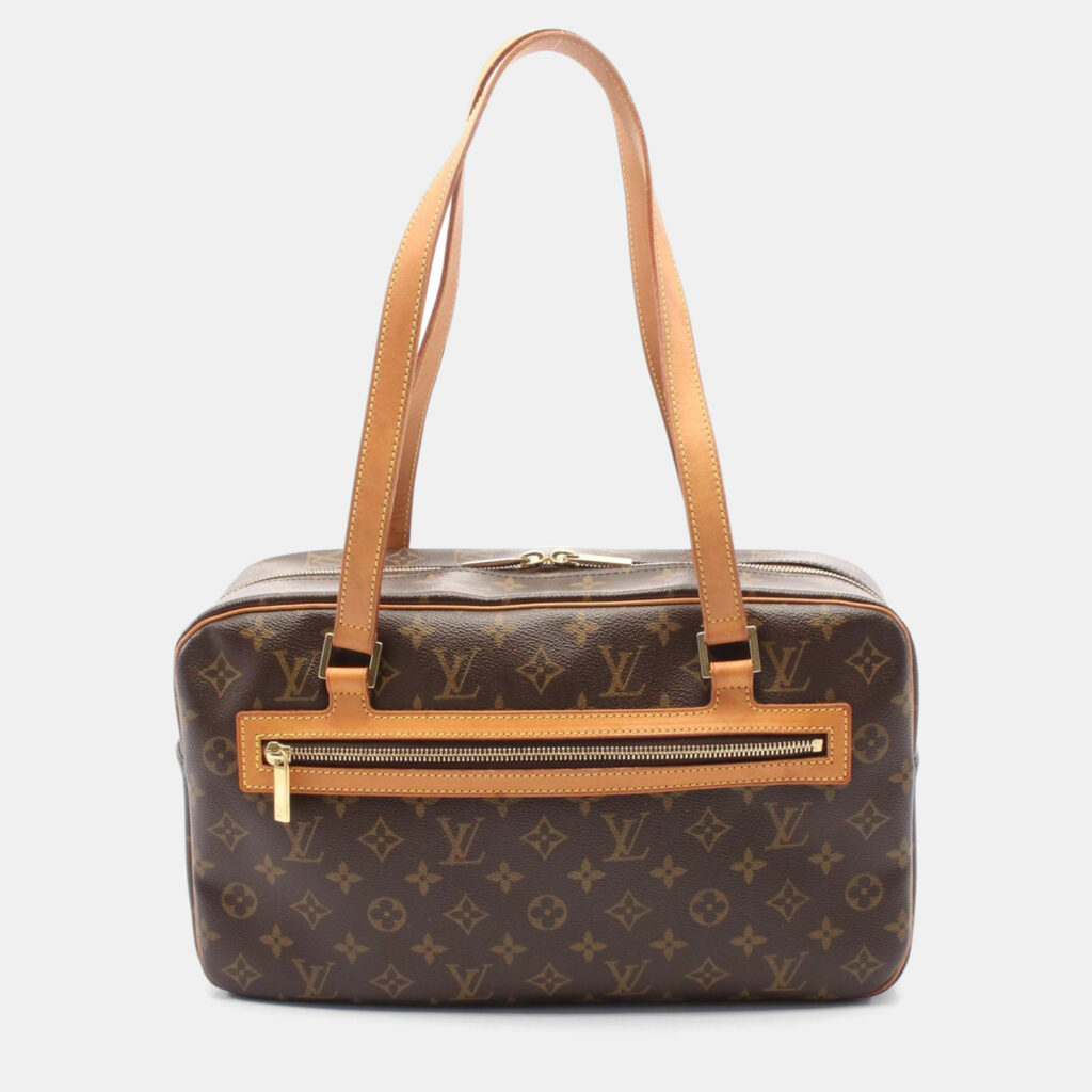 luxury-women-louis-vuitton-used-handbags-p1151612-008 Louis Vuitton Brown Monogram Leather Cite GM Shoulder Bag