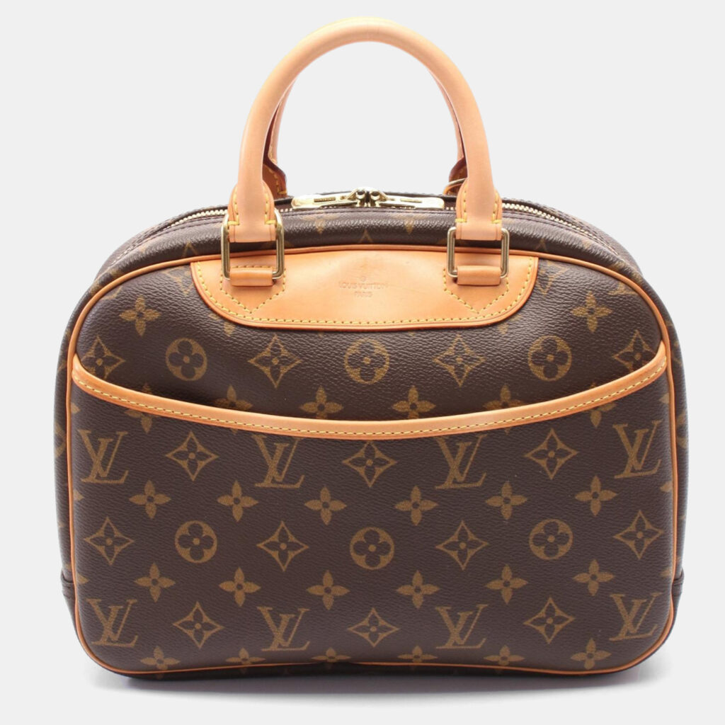 luxury-women-louis-vuitton-used-handbags-p1151624-008 Louis Vuitton Brown Monogram Canvas Trouville Handbag