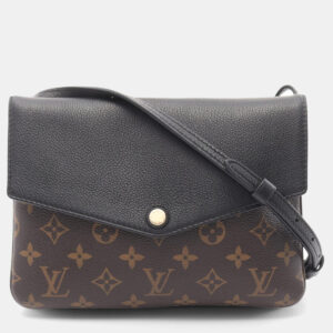Louis Vuitton Brown Black Monogram Twice Shoulder Bag