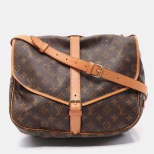 Louis Vuitton Brown Monogram Leather Saumur 35 Shoulder Bag