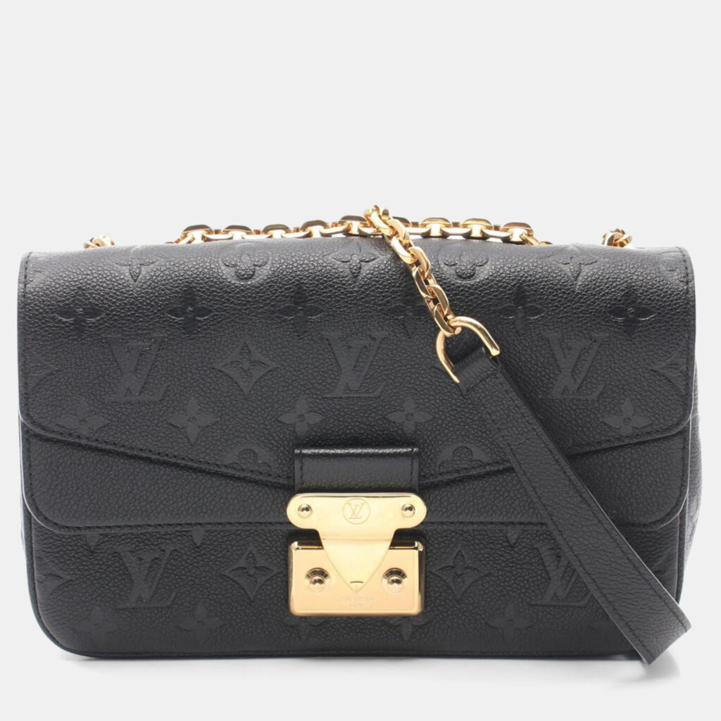 luxury-women-louis-vuitton-used-handbags-p1153570-007 Louis Vuitton Black Monogram Empreinte Leather Marceau Shoulder Bag