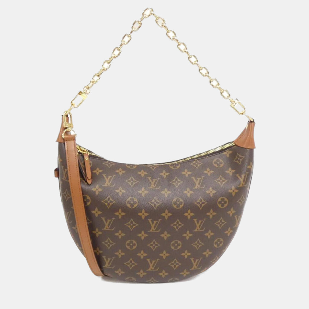 luxury-women-louis-vuitton-used-handbags-p1153581-002 Louis Vuitton Brown Monogram Reverse Loop Hobo Bag