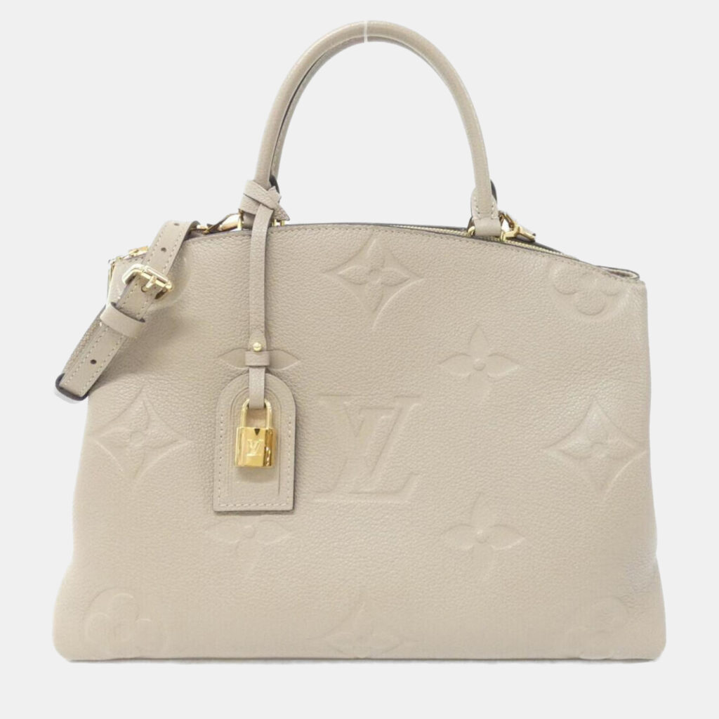 luxury-women-louis-vuitton-used-handbags-p1153590-002 Louis Vuitton Tourterelle Monogram Empreinte Grand Palais MM Handbag
