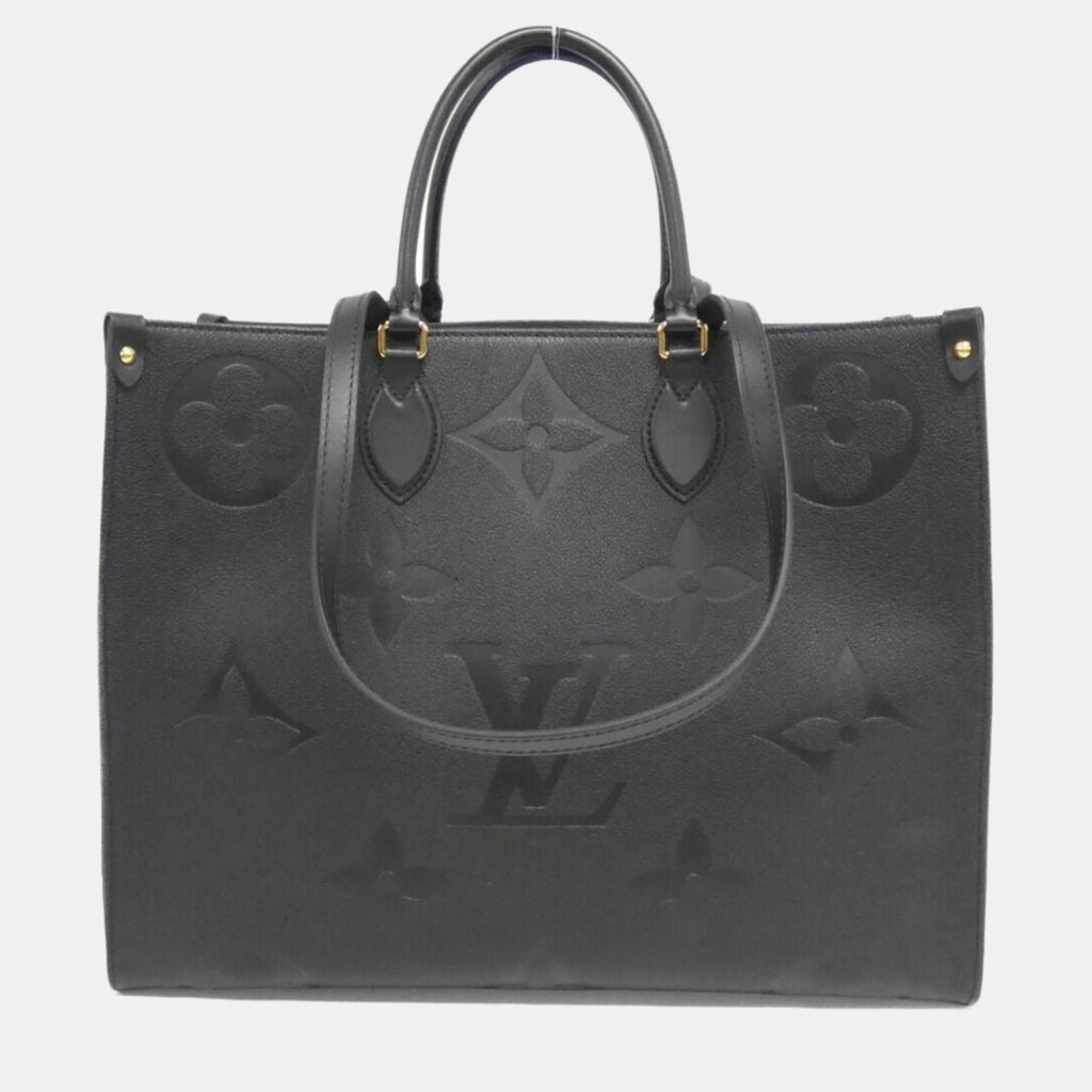 luxury-women-louis-vuitton-used-handbags-p1153591-002 Louis Vuitton Black Monogram Empreinte OnTheGo GM Handbag