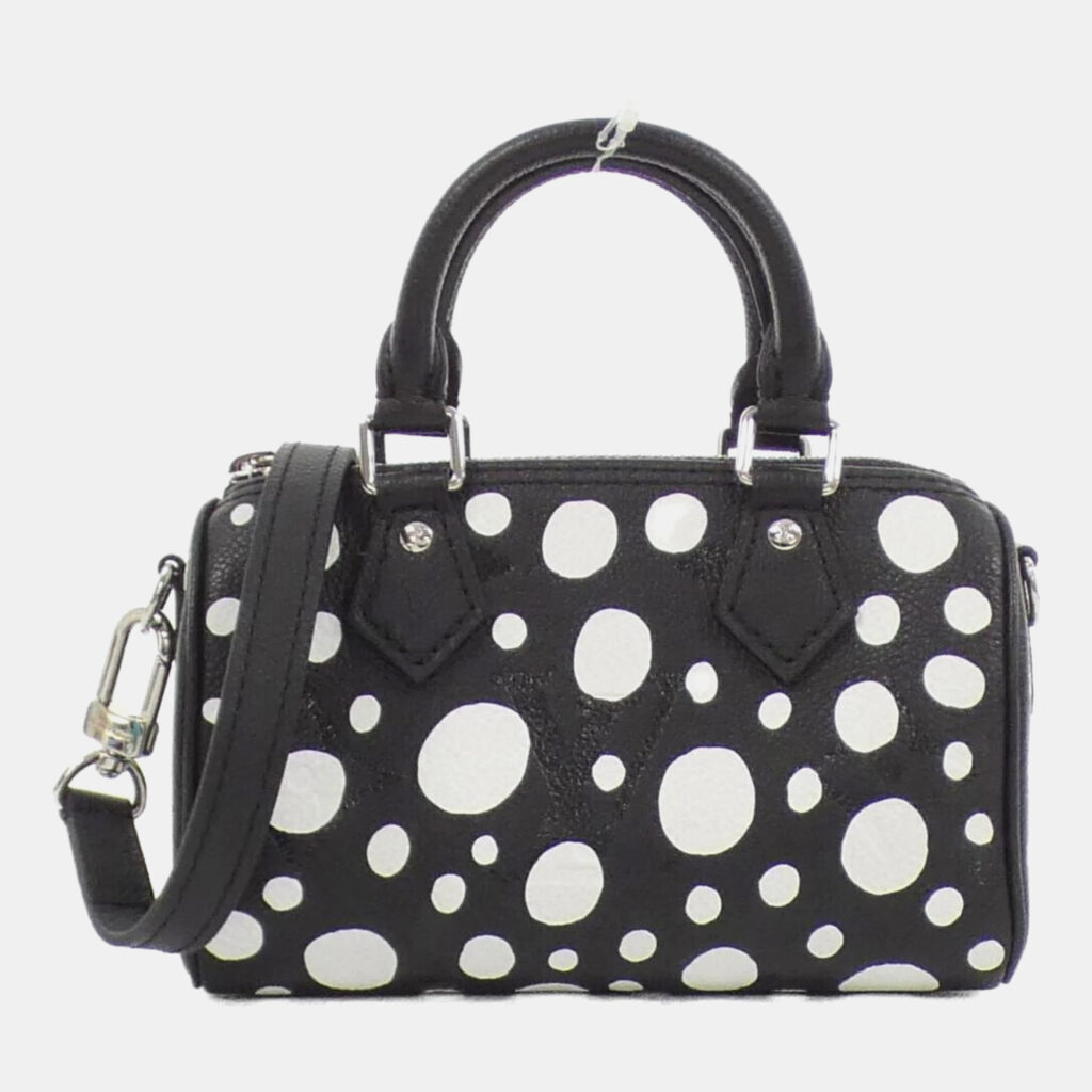 Louis Vuitton Black Monogram Empreinte Leather Nano Speedy Boston Bag