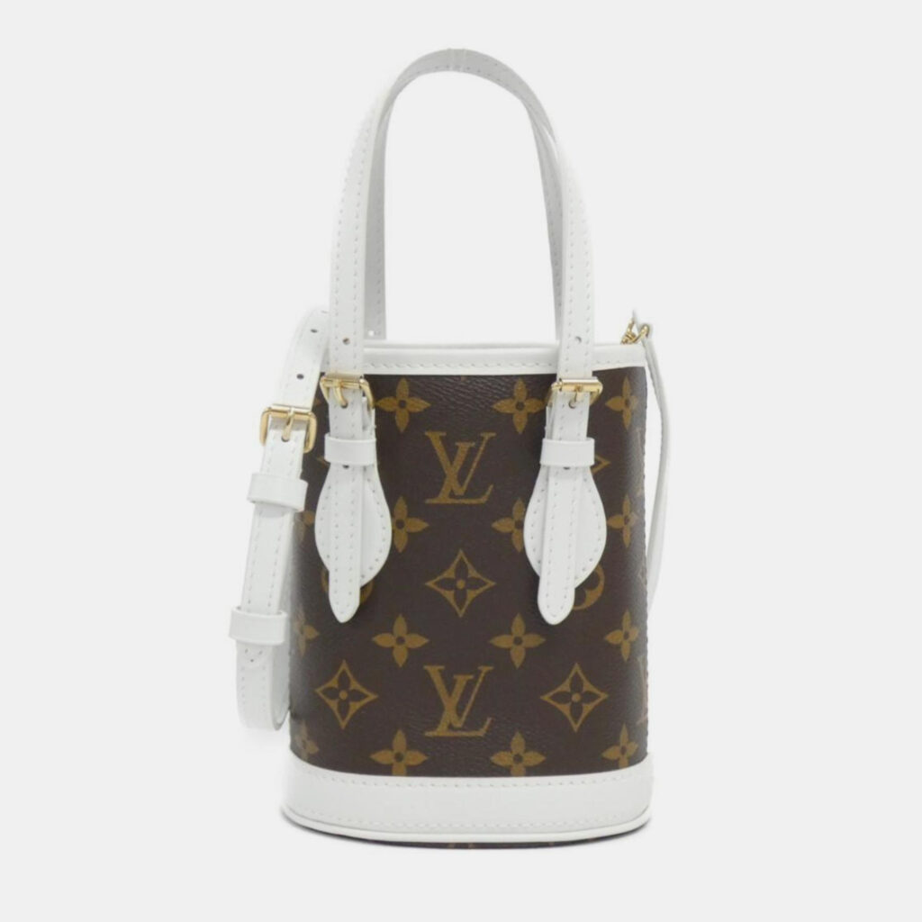 Louis Vuitton White Monogram LV Match Nano Bucket Bag