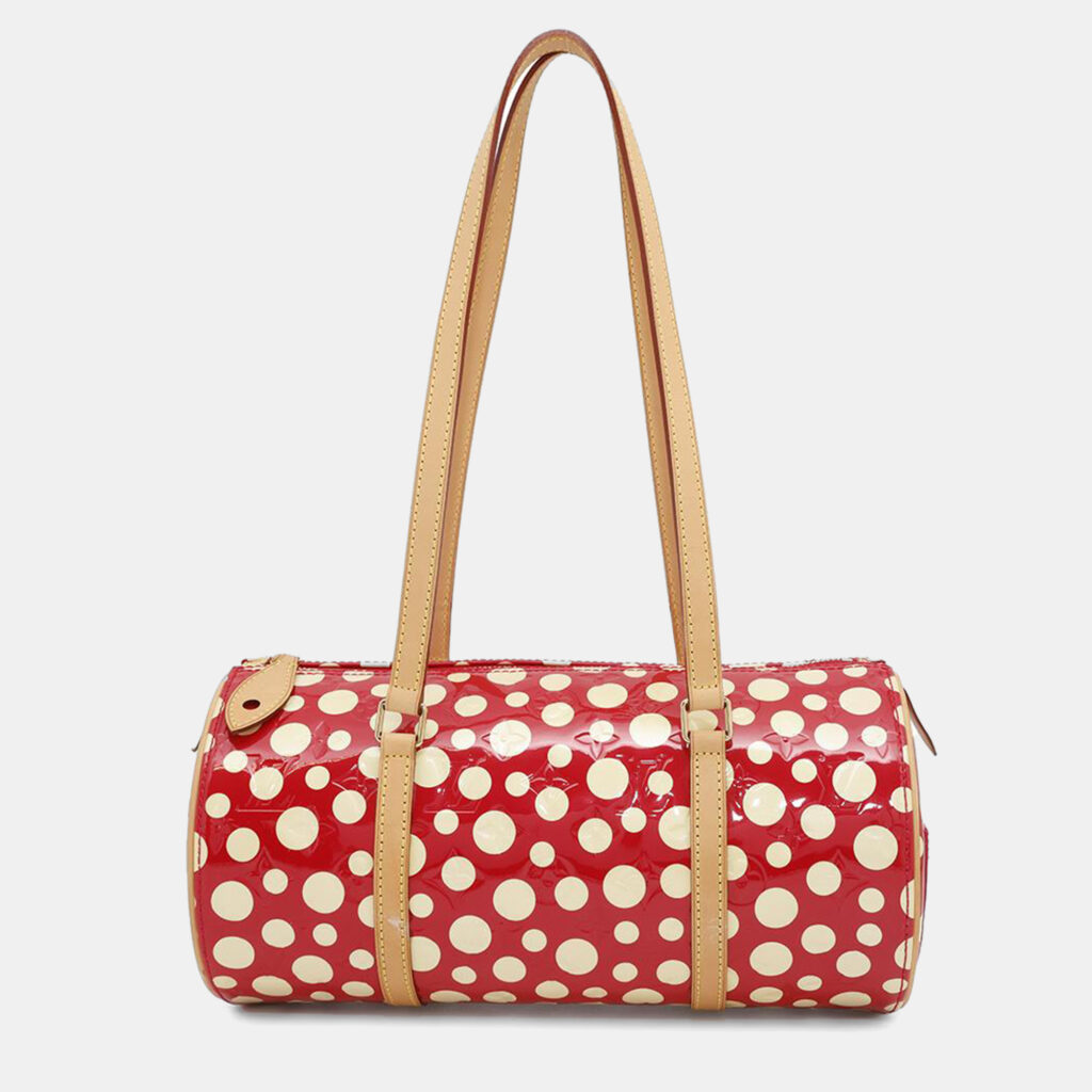 luxury-women-louis-vuitton-used-handbags-p1153941-001 Louis Vuitton Rouge Monogram Vernis Leather Dot Infinity Papillon Shoulder Bag