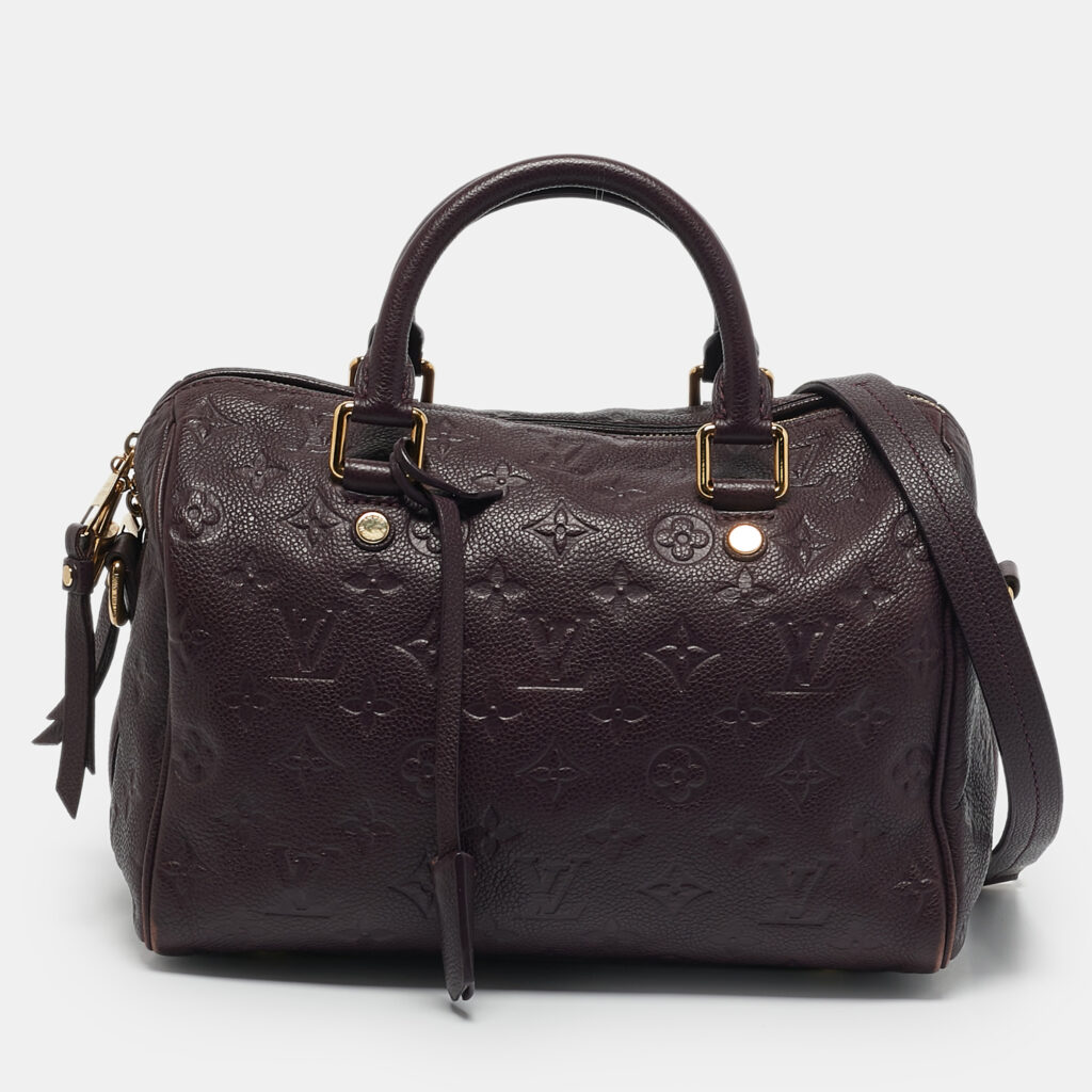luxury-women-louis-vuitton-used-handbags-p1154295-001 Louis Vuitton Aube Monogram Impreinte Leather Speedy 25 Bandouliere Bag