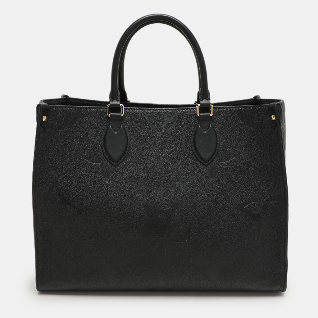 luxury-women-louis-vuitton-used-handbags-p1154471-003 Louis Vuitton Black Monogram Empriente Leather Giant Onthego MM Bag