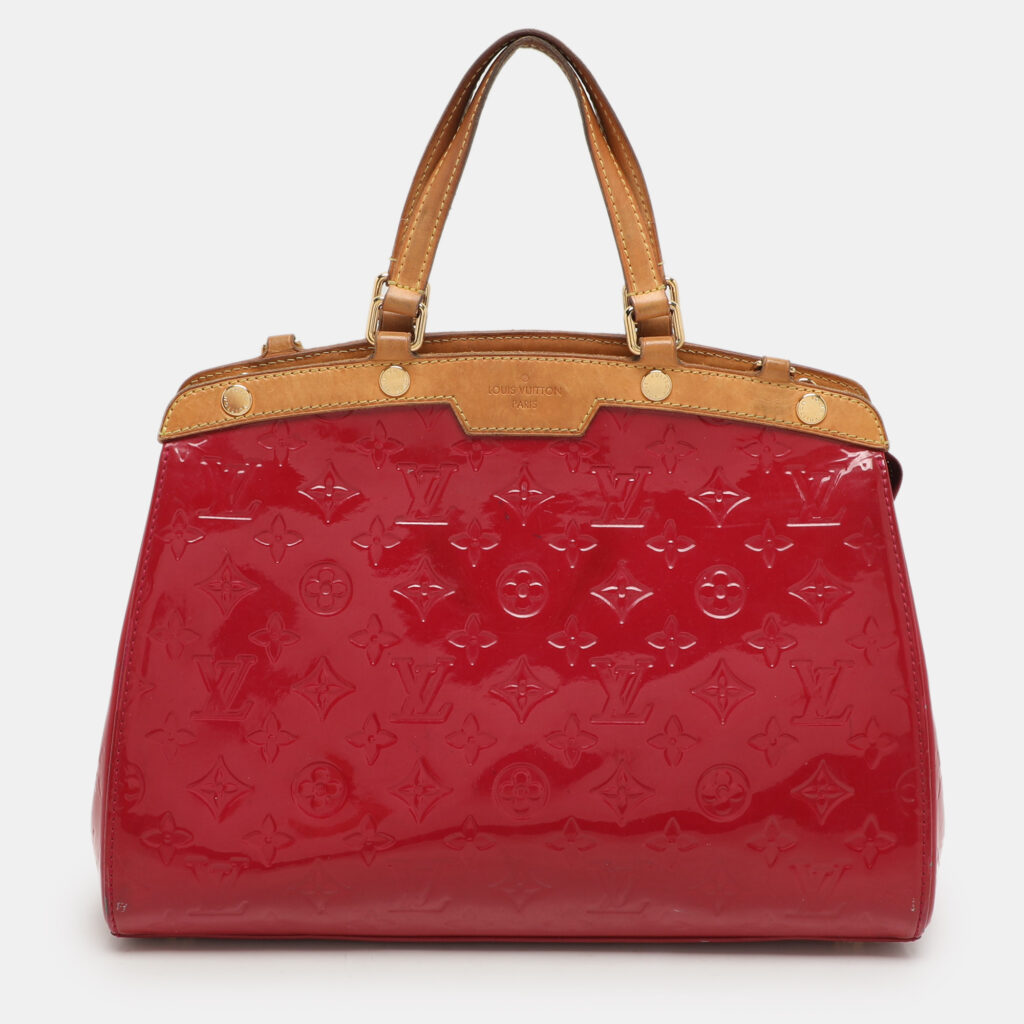 luxury-women-louis-vuitton-used-handbags-p1155077-001 Louis Vuitton Rose Pop Monogram Vernis Brea MM Bag