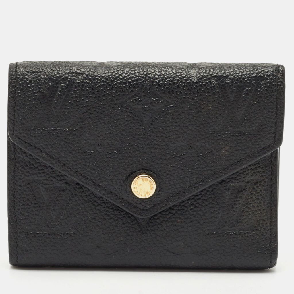 luxury-women-louis-vuitton-used-handbags-p1155106-007 Louis Vuitton Black Empreinte Leather Victorine Wallet