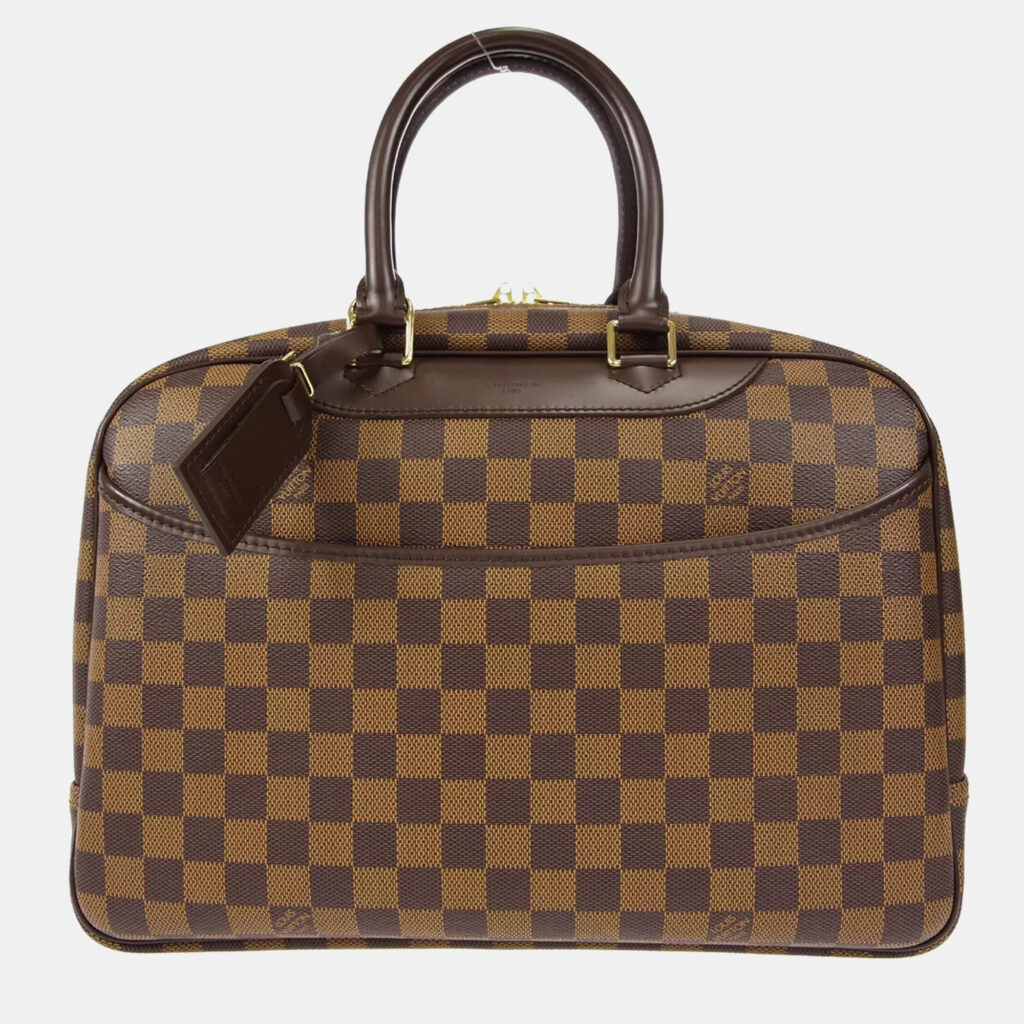 luxury-women-louis-vuitton-used-handbags-p1155457-002 Louis Vuitton Brown Damier Ebene Canvas Deauville Bowling Vanity Shoulder Bag