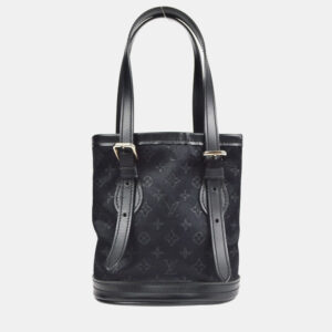 Louis Vuitton Black Monogram Satin Little Bucket Bag