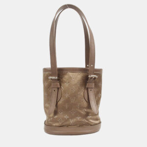 Louis Vuitton Gray Monogram Satin Little Bucket Handbag