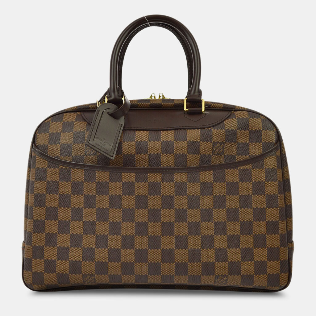 luxury-women-louis-vuitton-used-handbags-p1155490-008 Louis Vuitton Brown Damier Canvas Deauville Bowling Vanity Bag