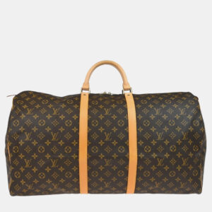 Louis Vuitton Brown Monogram Canvas Keepall 60 Duffle Bag