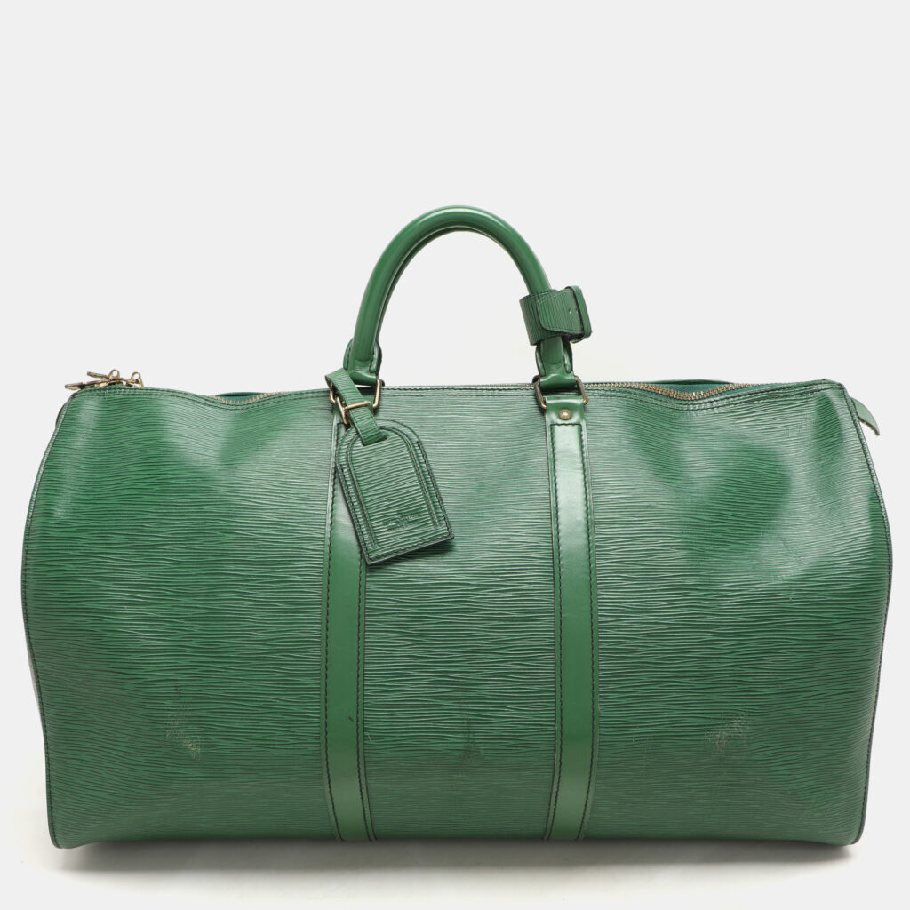 luxury-women-louis-vuitton-used-handbags-p1156610-024 Louis Vuitton Green Epi Leather Keepall 50 Bag