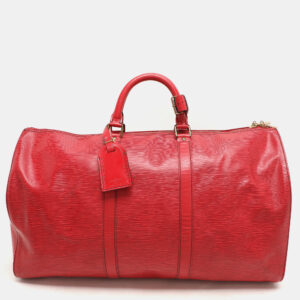 Louis Vuitton Red Epi Leather Keepall 50 Bag