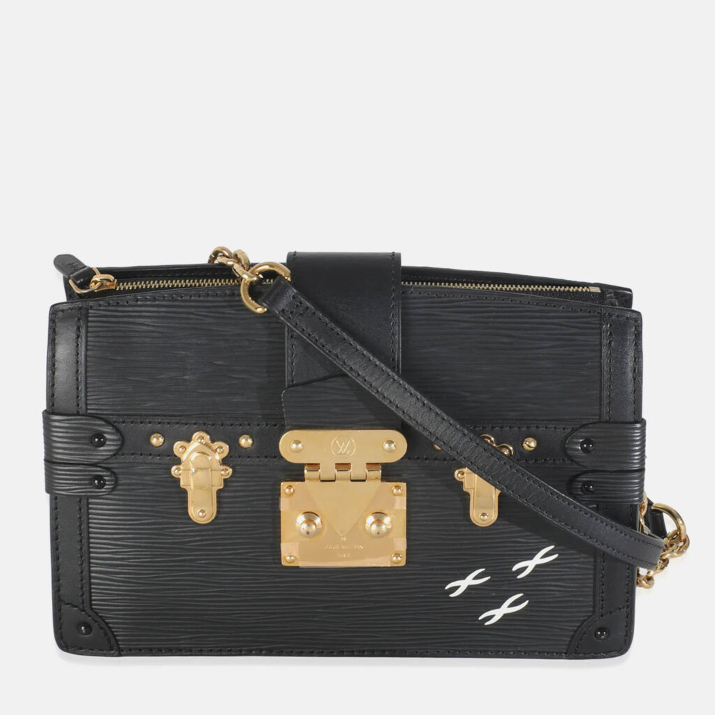 luxury-women-louis-vuitton-used-handbags-p1156698-005 Louis Vuitton Black Epi Leather Trunk Clutch