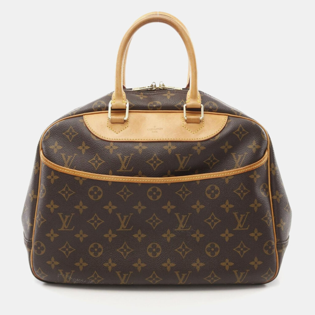 luxury-women-louis-vuitton-used-handbags-p1157046-022 Louis Vuitton Brown Monogram Deauville Bowling Handbag