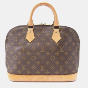 Louis Vuitton Alma Hand Zipped Bag Monogram Canvas Brown  Lv
