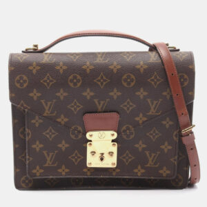 Louis Vuitton Monceau 28 2Way Handbag Monogram Canvas Brown  Lv
