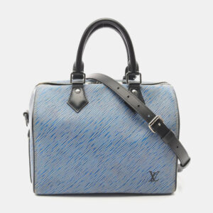 Louis Vuitton Speedy Bandouliere 25 2Way Handbag Epi Denim Blue Lv