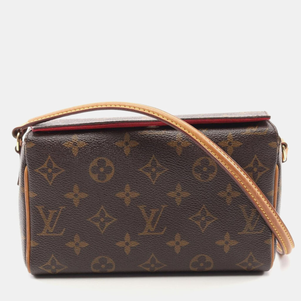 luxury-women-louis-vuitton-used-handbags-p1157070-003 Louis Vuitton Brown Monogram Canvas Recital Shoulder Bag