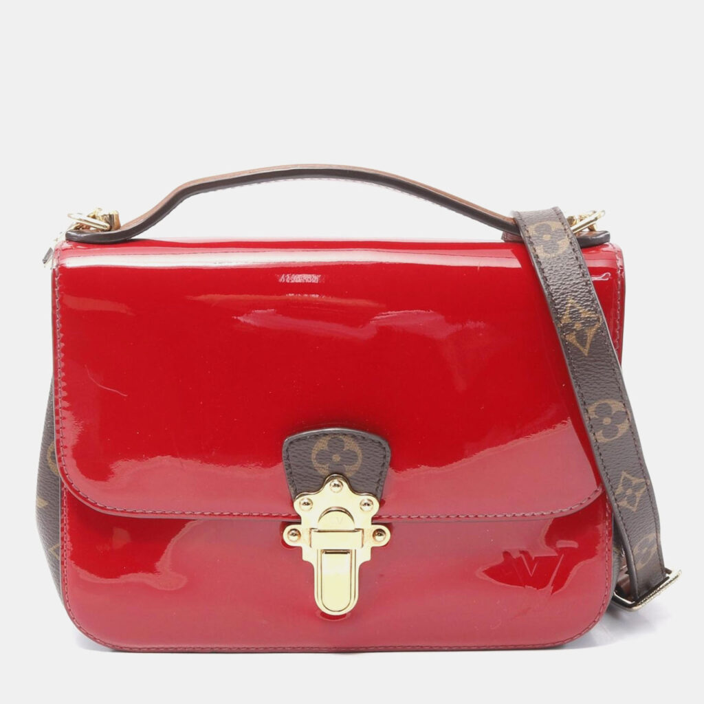 luxury-women-louis-vuitton-used-handbags-p1157075-006 Louis Vuitton Patent Calfskin Monogram Cherrywood BB Scarlet Crossbody Bag