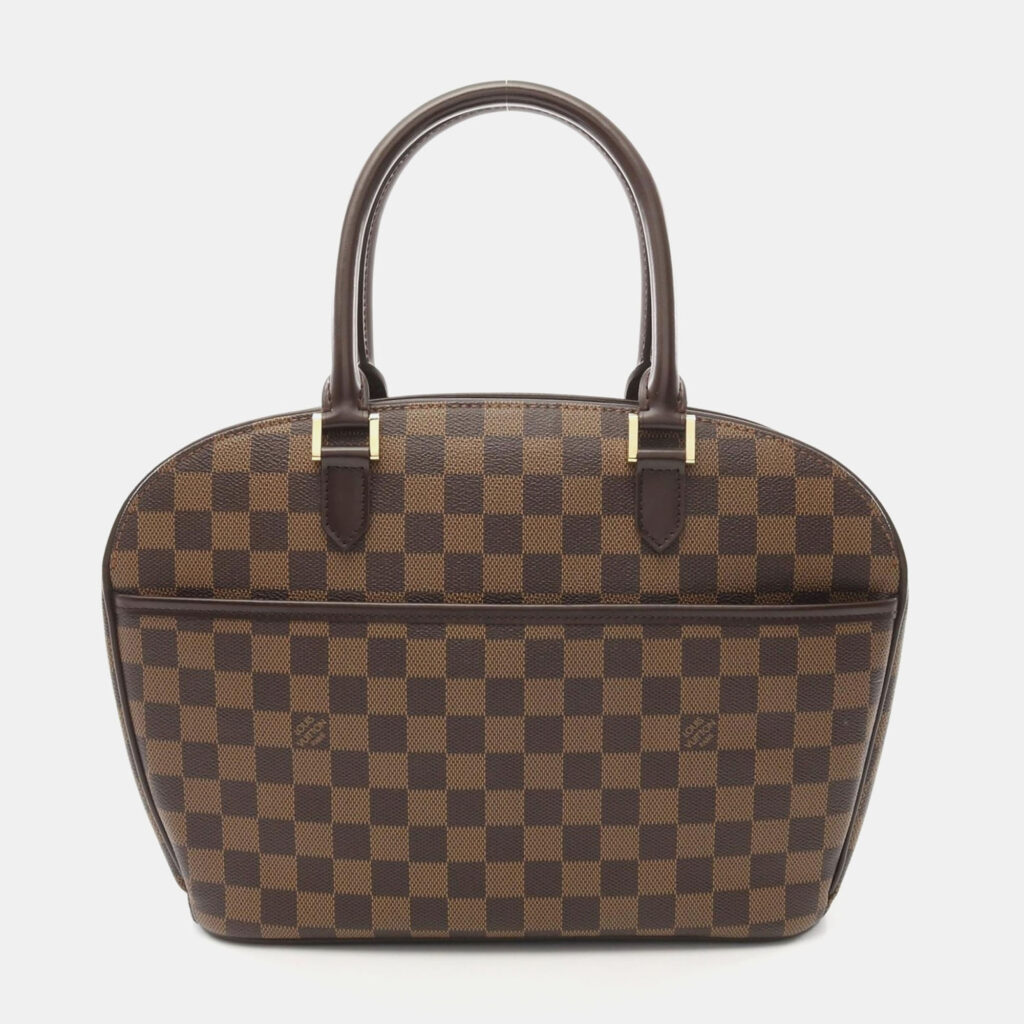 luxury-women-louis-vuitton-used-handbags-p1157104-007 Louis Vuitton Brown Damier Ebene Saria Horizontal Handbag