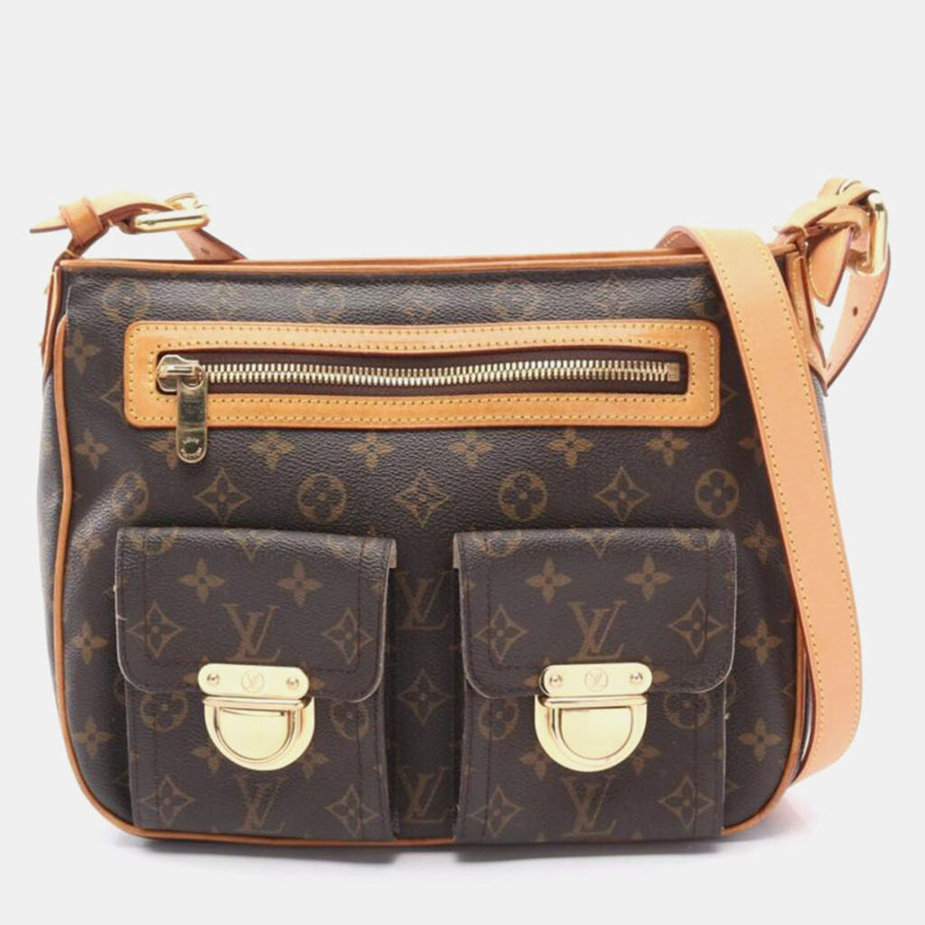 luxury-women-louis-vuitton-used-handbags-p1157107-004 Louis Vuitton Brown Monogram Hudson GM Shoulder Bag