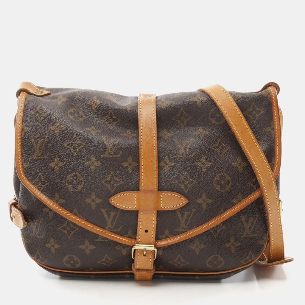 luxury-women-louis-vuitton-used-handbags-p1157114-004 Louis Vuitton Brown Monogram Canvas Saumur 30 Shoulder Bag