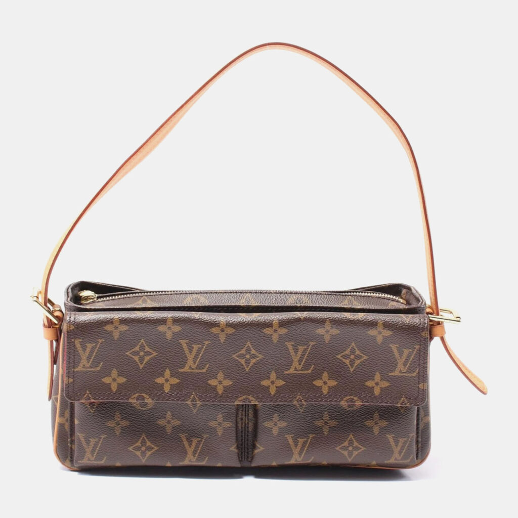 luxury-women-louis-vuitton-used-handbags-p1157147-010 Louis Vuitton Brown Monogram Canvas Viva cite MM Shoulder Bag