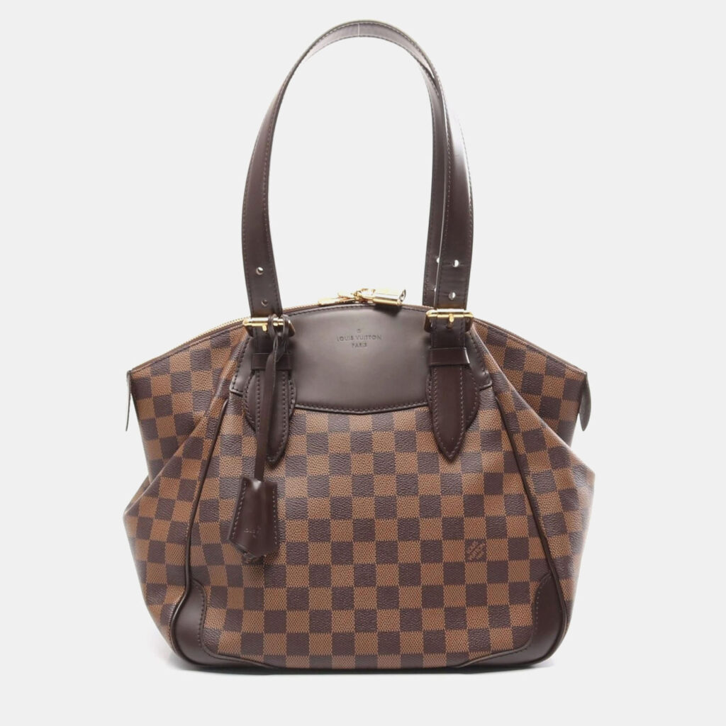 luxury-women-louis-vuitton-used-handbags-p1157191-022 Louis Vuitton Brown Damier Ebene Canvas MM Verona Shoulder Bag