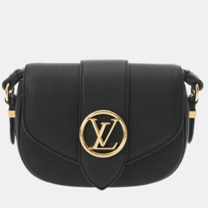 Louis Vuitton Black Leather Pont Neuf Soft PM Shoulder Bag