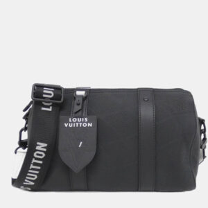 Louis Vuitton Black Leather Keepall Shoulder Bag