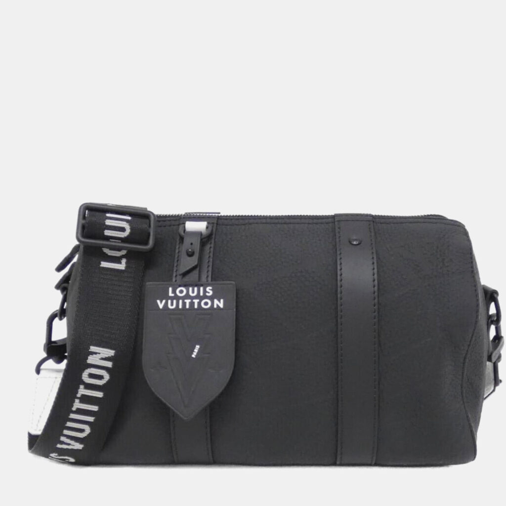 luxury-women-louis-vuitton-used-handbags-p1157415-001 Louis Vuitton Black Leather Keepall Shoulder Bag