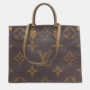 Louis Vuitton Brown Coated Canvas Monogram Giant On-The-Go GM Handbag