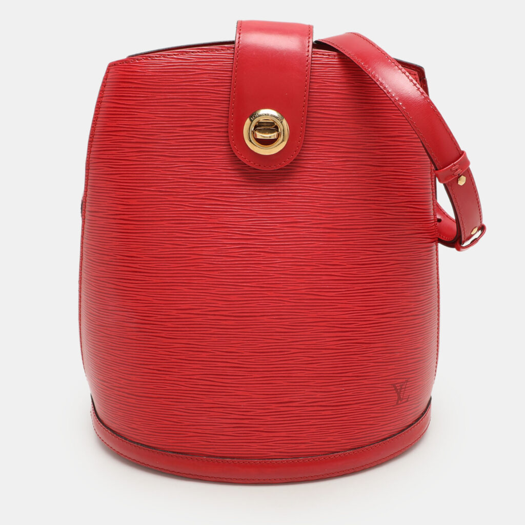 luxury-women-louis-vuitton-used-handbags-p1157601-021 Louis Vuitton Red Epi Leather Cluny Bucket Bag